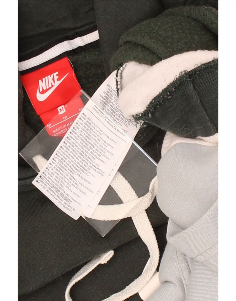 NIKE Mens Graphic Hoodie Jumper Medium Black Colourblock Cotton Vintage Nike and Second-Hand Nike from Messina Hembry 