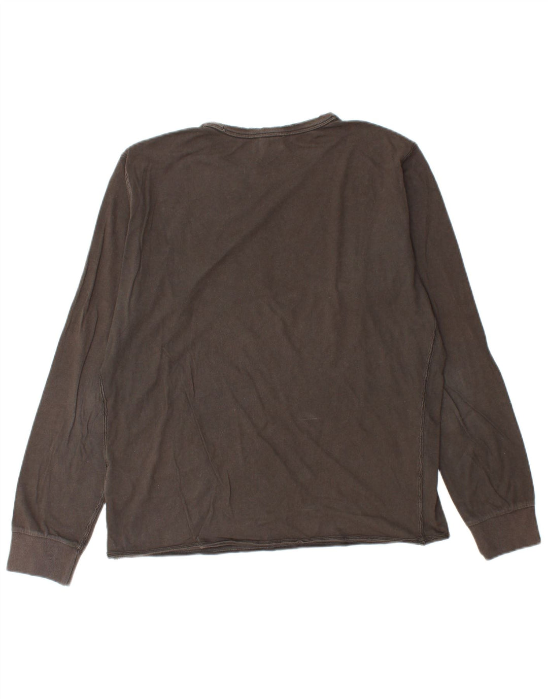 DIESEL Mens Top Long Sleeve Medium Brown Cotton