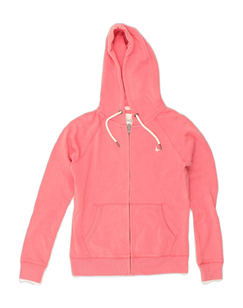 JACK WILLS Womens Zip Hoodie Sweater UK 6 XS  Pink Polyester | Vintage Jack Wills | Thrift | Second-Hand Jack Wills | Used Clothing | Messina Hembry 