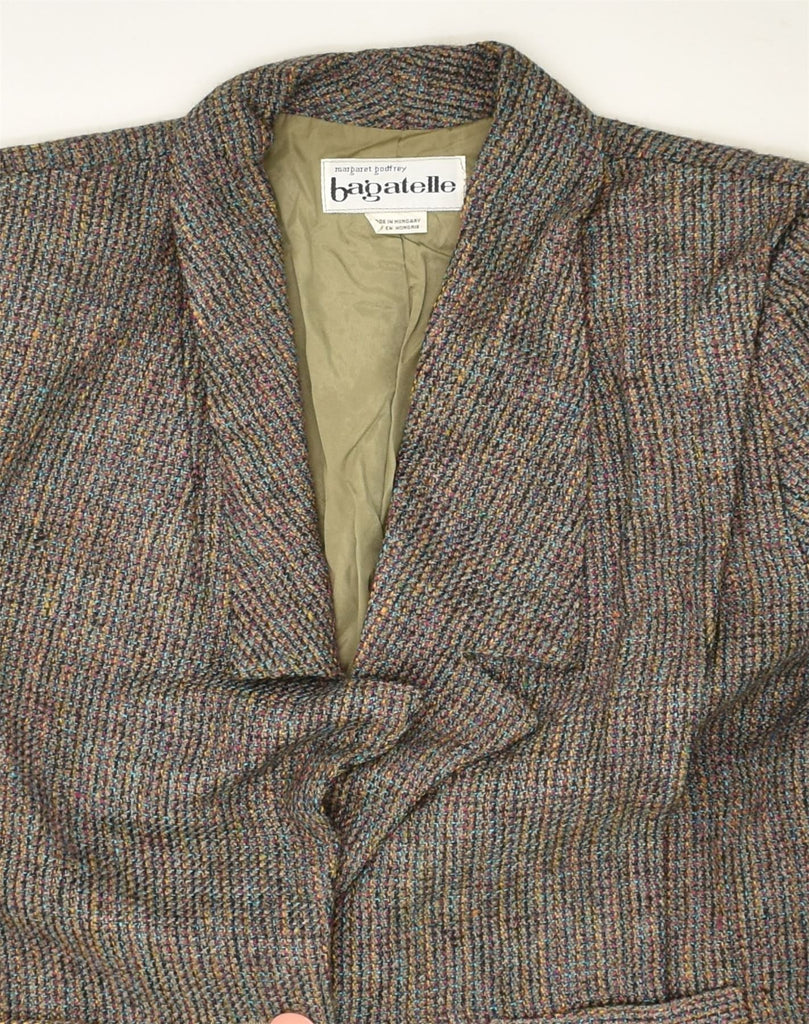 VINTAGE Womens Petite 2 Button Blazer Jacket UK 10 Small Grey Wool | Vintage Vintage | Thrift | Second-Hand Vintage | Used Clothing | Messina Hembry 