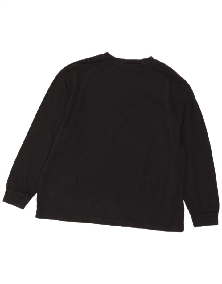Zara Womens Top Long Sleeve UK 16 Large Black Cotton