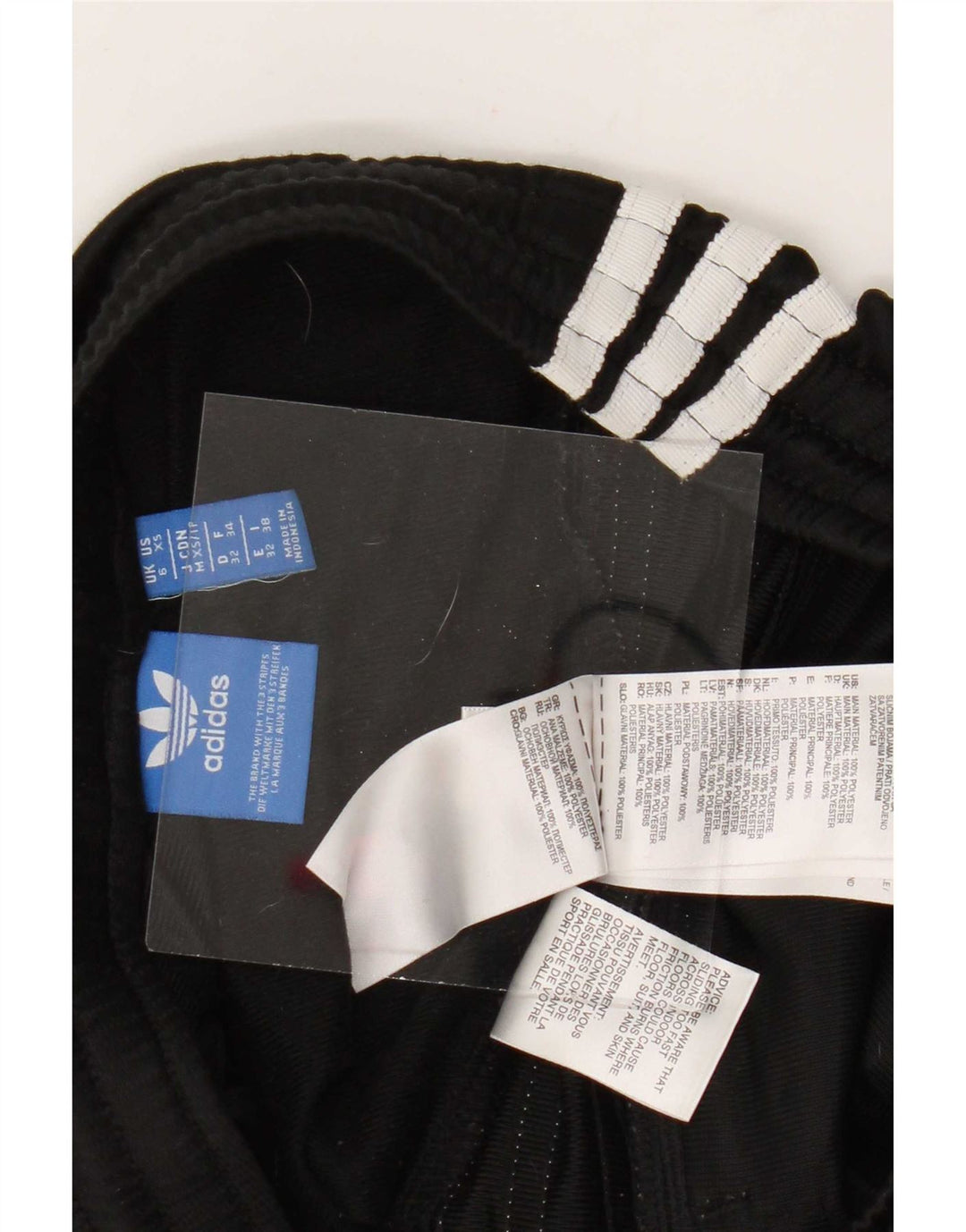 Adidas Womens Crop Tracksuit Trousers UK 6 XS Black Polyester