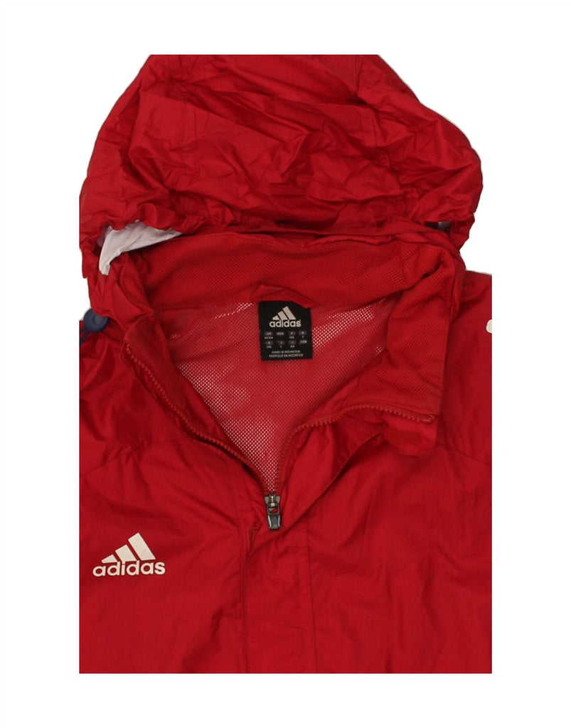 ADIDAS Mens Hooded Tracksuit Top Jacket UK 42/44 Large Red Polyamide | Vintage Adidas | Thrift | Second-Hand Adidas | Used Clothing | Messina Hembry 