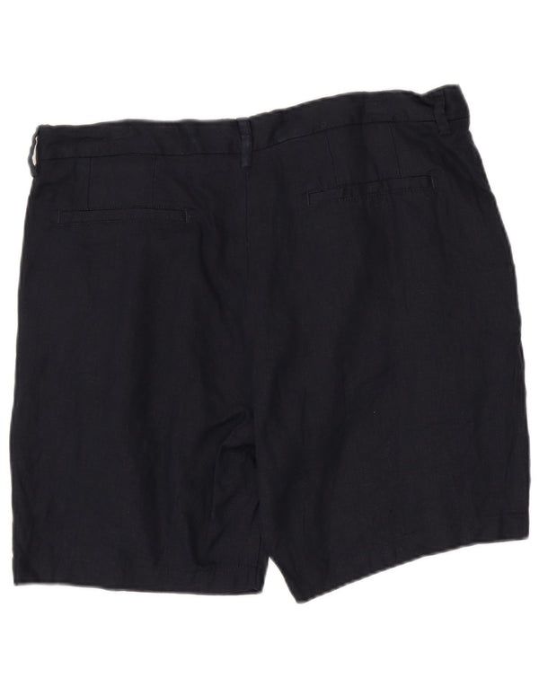 Zara Mens Chino Shorts XL W34 Navy Blue Linen
