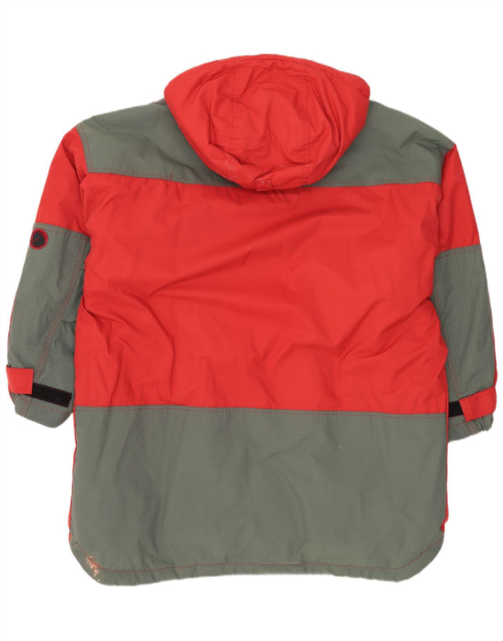 Fjall Raven Mens Hooded Ski Jacket UK 38 Medium Red Colourblock Nylon