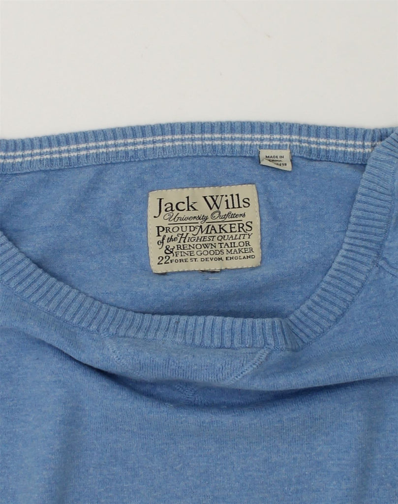 JACK WILLS Womens Boat Neck Jumper Sweater UK 12 Medium Blue Cotton | Vintage Jack Wills | Thrift | Second-Hand Jack Wills | Used Clothing | Messina Hembry 