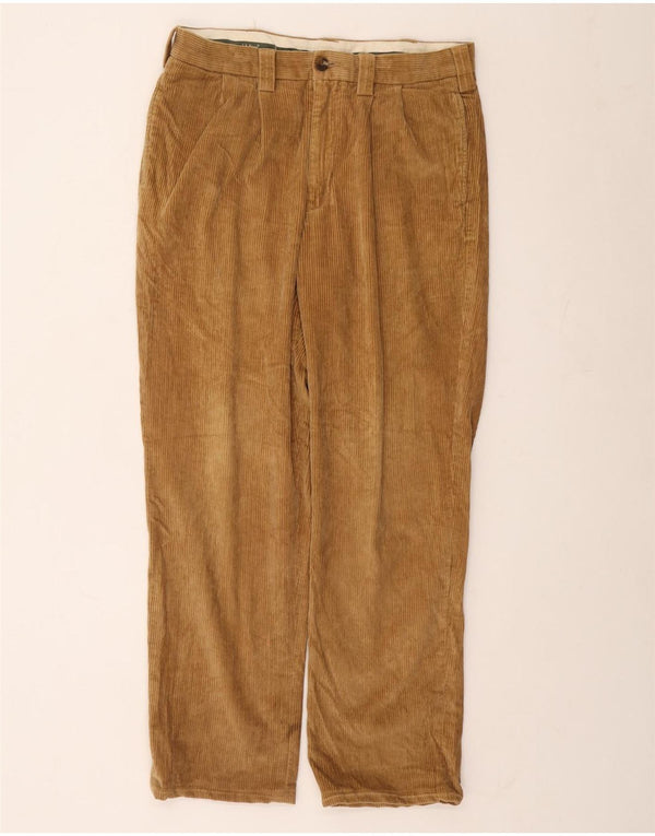 L.L.Bean Mens Pegged Corduroy Trousers W34 L31 Brown Cotton