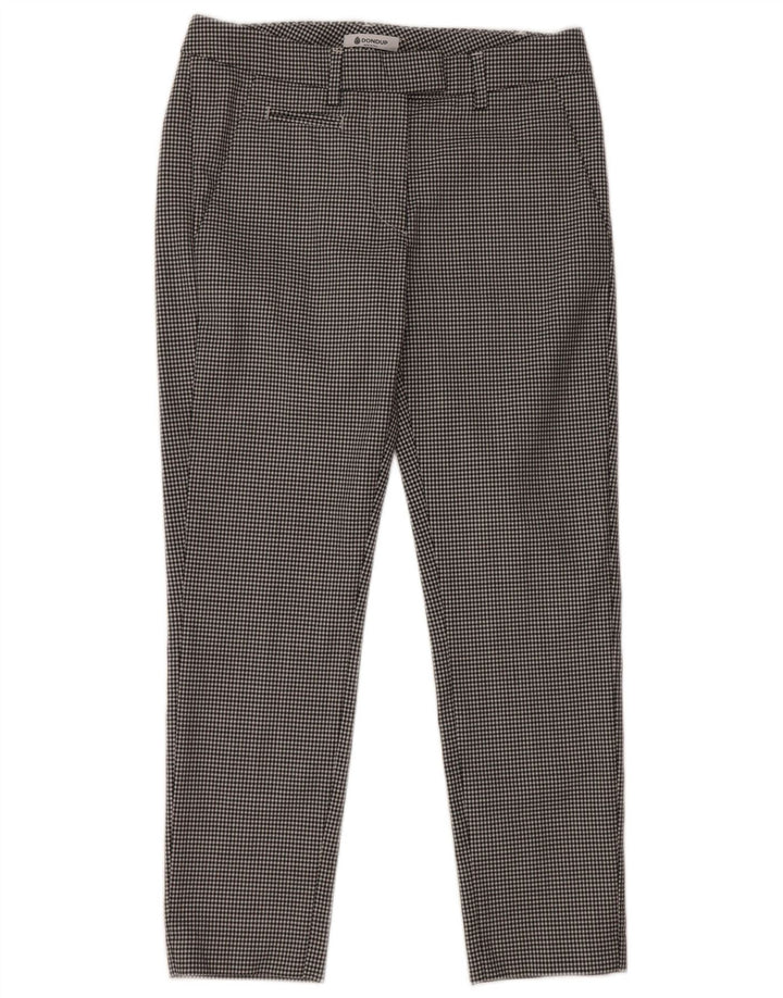 Dondup Womens Slim Chino Trousers W29 L26 Black Houndstooth Acetate