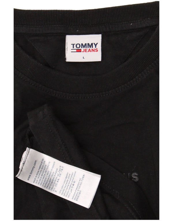 Tommy Hilfiger Mens T-Shirt Top Large Black Cotton