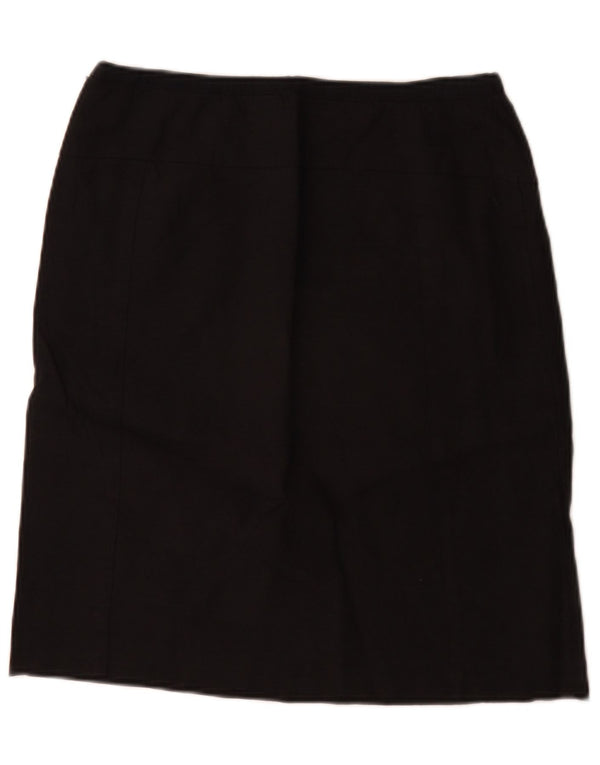 Jigsaw Womens Straight Skirt UK 12 Medium W28 Black Linen