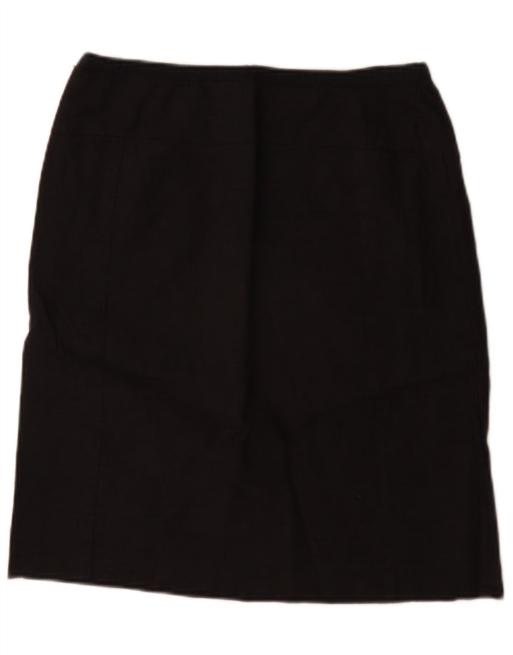 Jigsaw Womens Straight Skirt UK 12 Medium W28 Black Linen