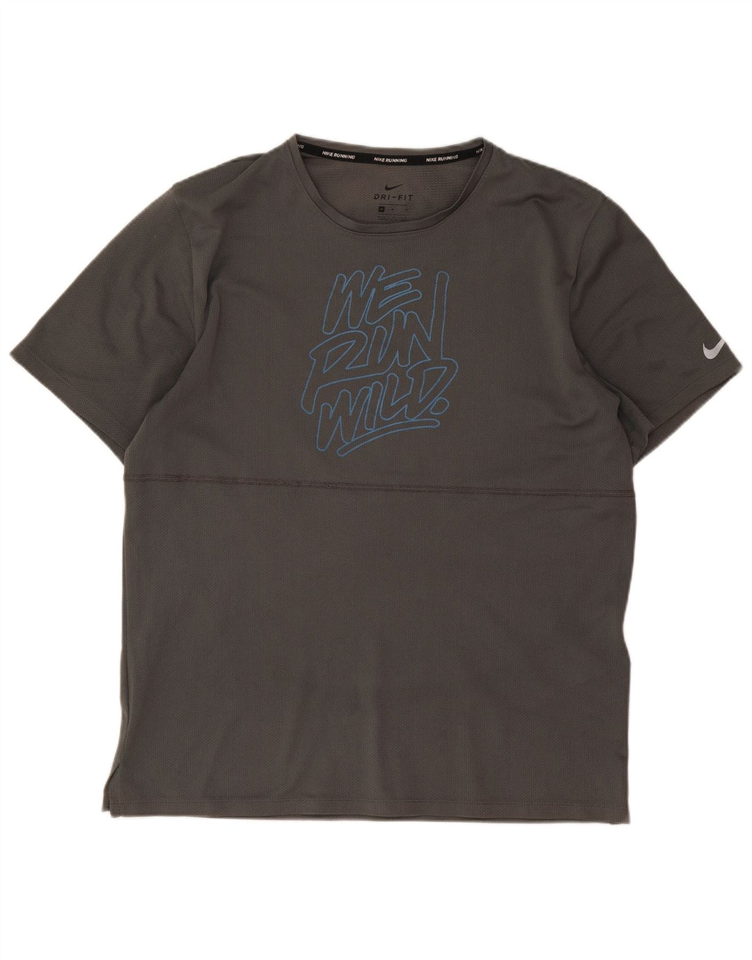 Nike Mens Dri Fit Graphic T-Shirt Top Medium Grey Polyester