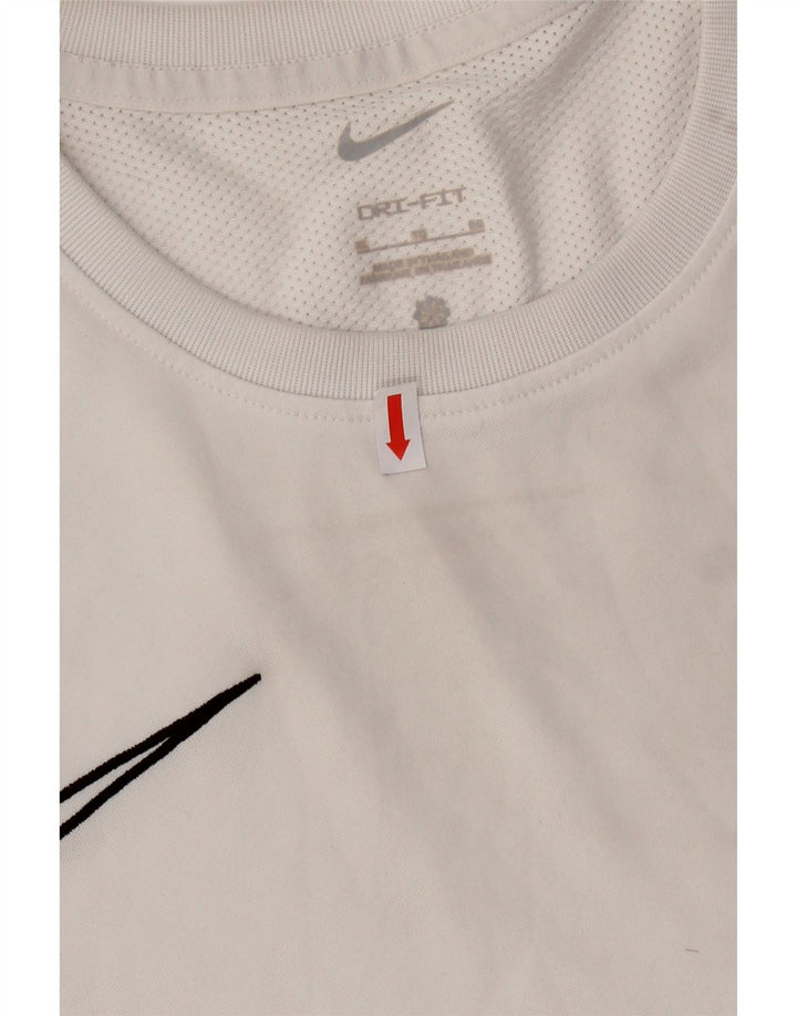NIKE Womens Dri Fit T-Shirt Top UK 18 XL Off White Polyester Vintage Nike and Second-Hand Nike from Messina Hembry 