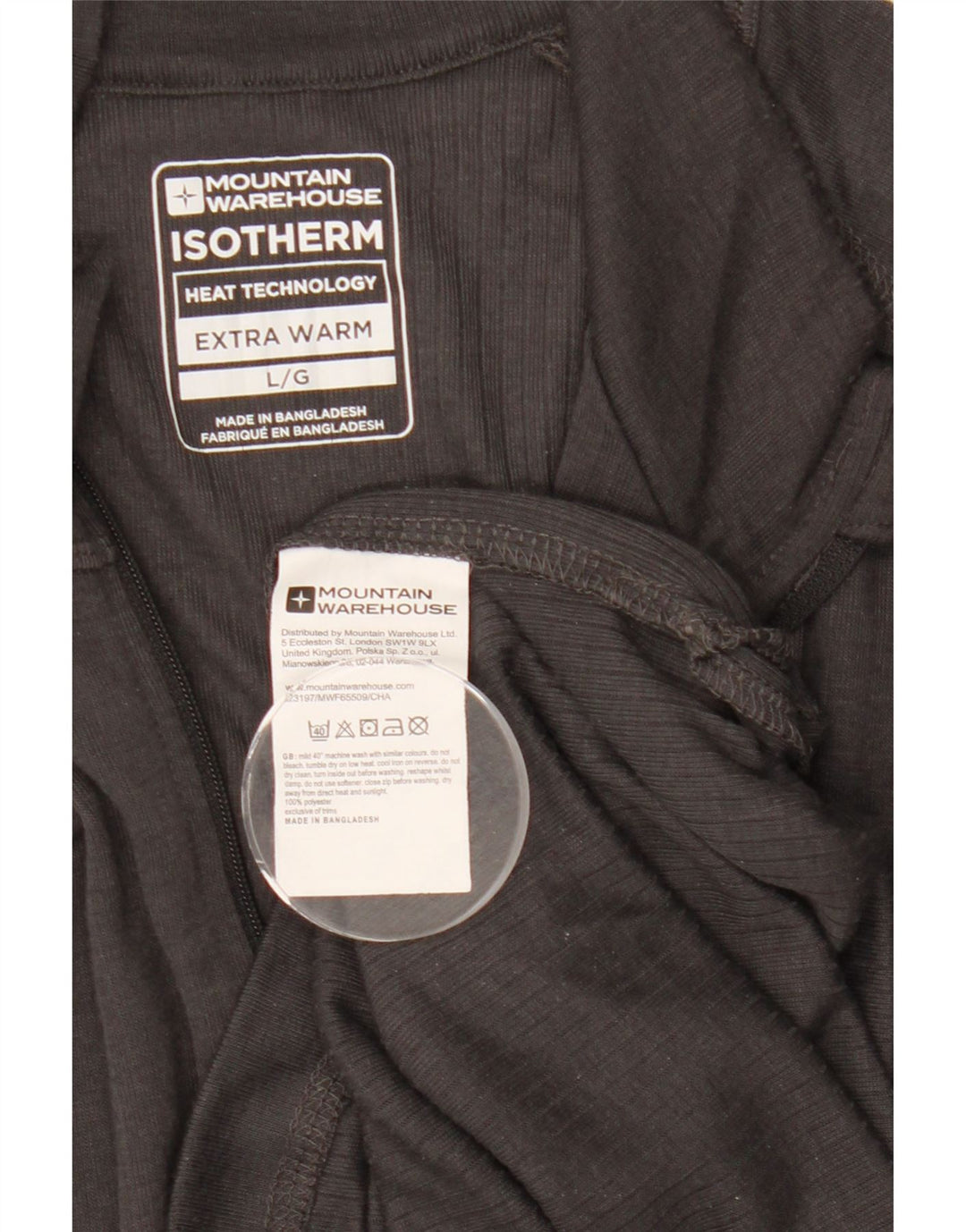 Mountain Warehouse Mens Zip Neck Pullover Tracksuit Top Large Grey