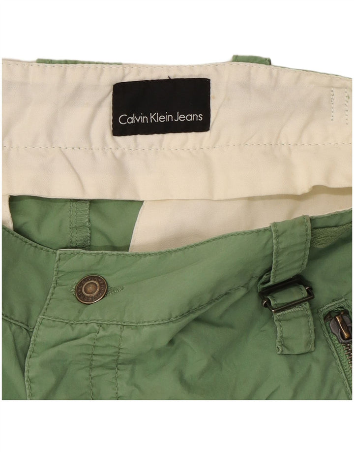 Calvin Klein Jeans Womens Cargo Shorts W32 Medium Green