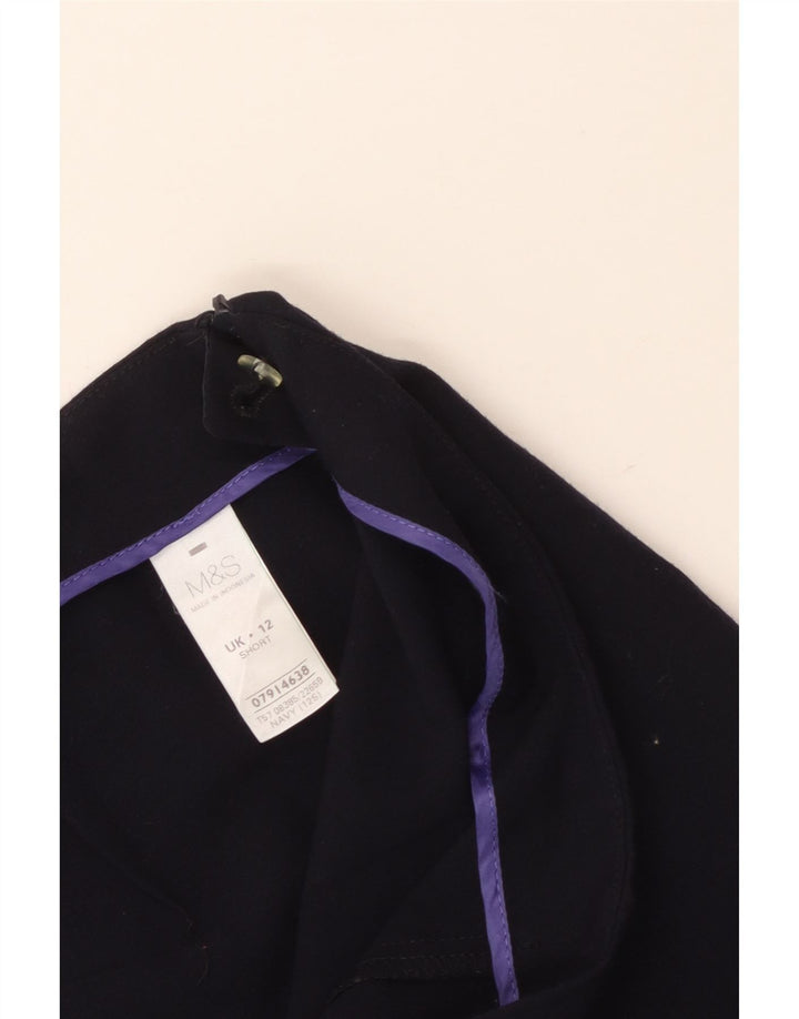 Marks & Spencer Womens Casual Trousers UK 12 Medium W32 L28 Navy Blue
