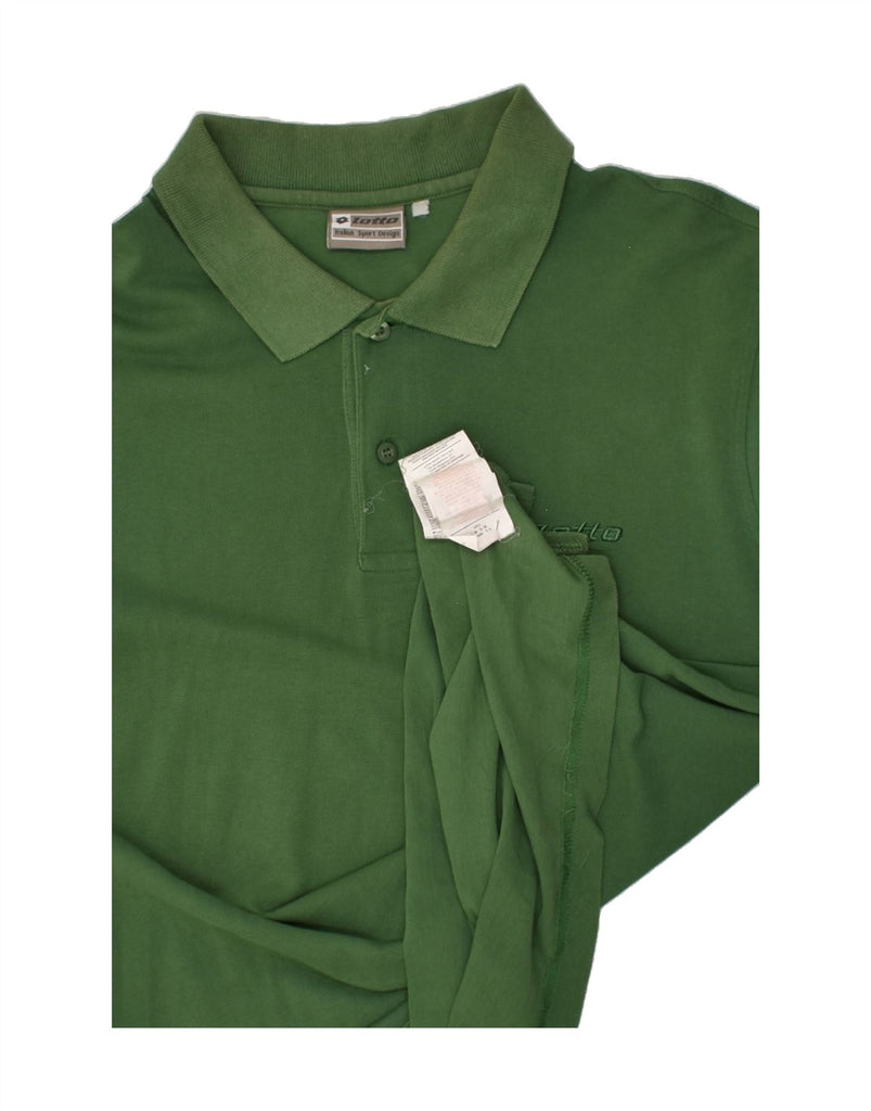 LOTTO Mens Polo Shirt Large Green Cotton | Vintage Lotto | Thrift | Second-Hand Lotto | Used Clothing | Messina Hembry 