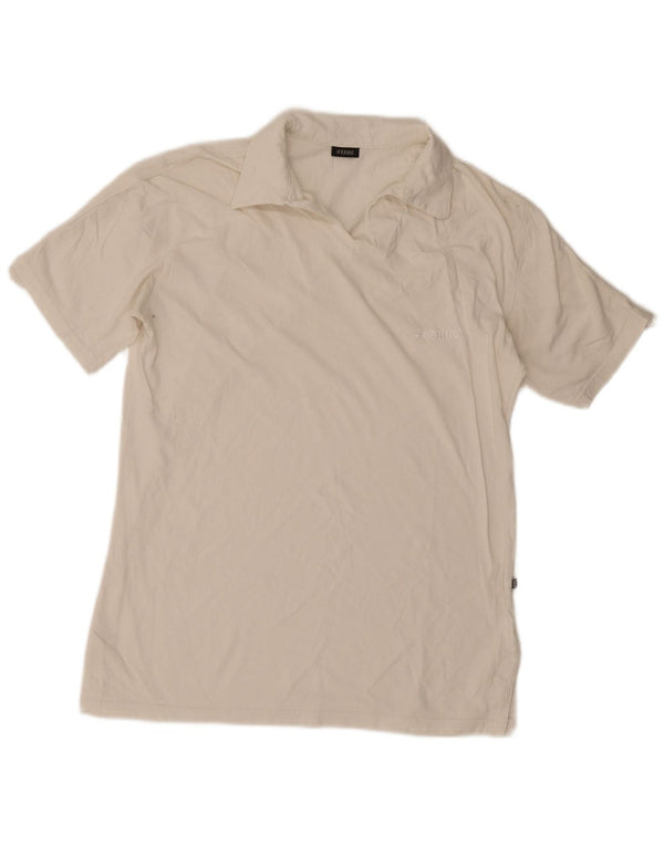 Ferre Mens Polo Shirt Small White Cotton