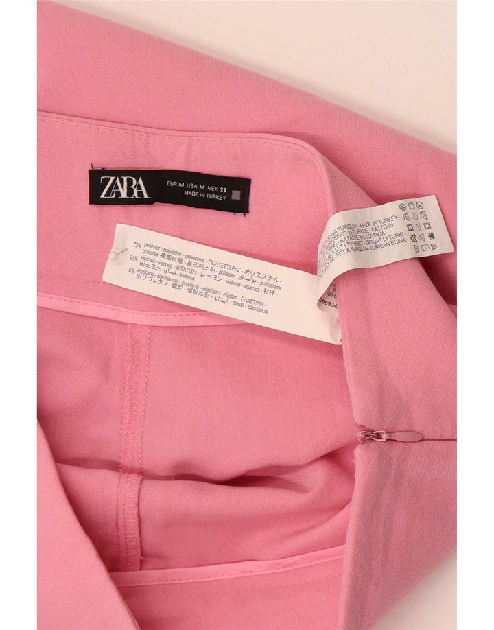 Zara Womens High Waist Casual Shorts Medium W28 Pink Polyester