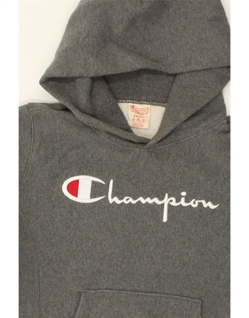 CHAMPION Mens Graphic Hoodie Jumper Small Grey Cotton | Vintage Champion | Thrift | Second-Hand Champion | Used Clothing | Messina Hembry 