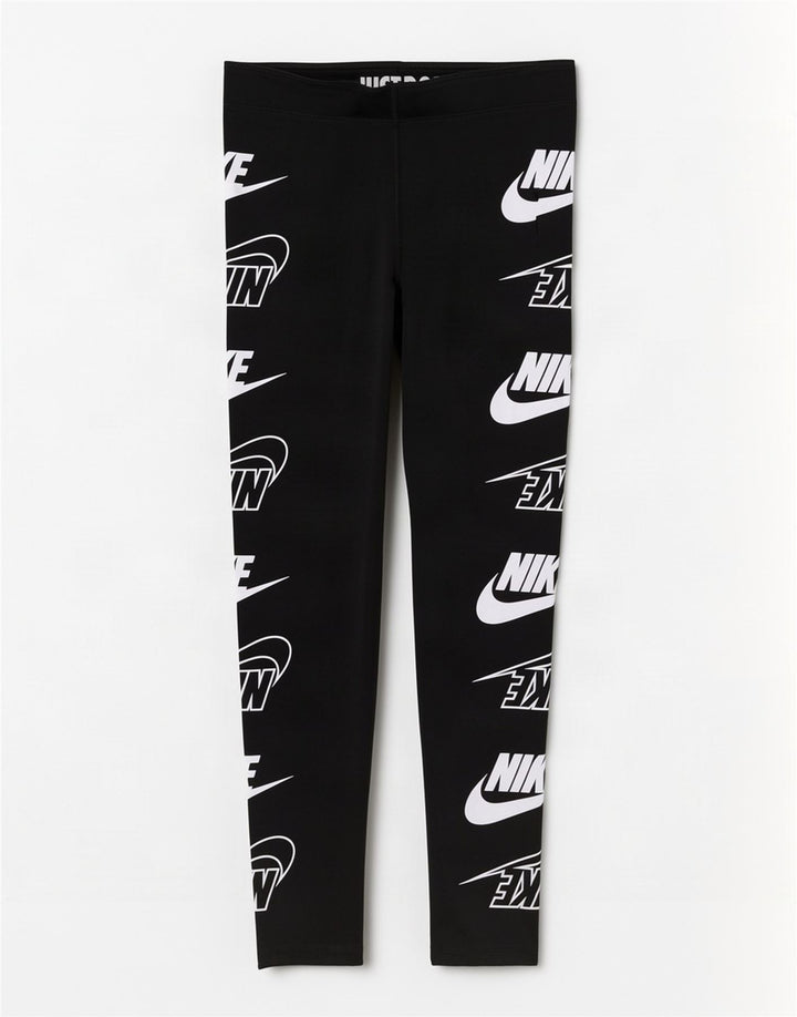 Nike Womens Graphic Leggings UK 12 Medium Black
