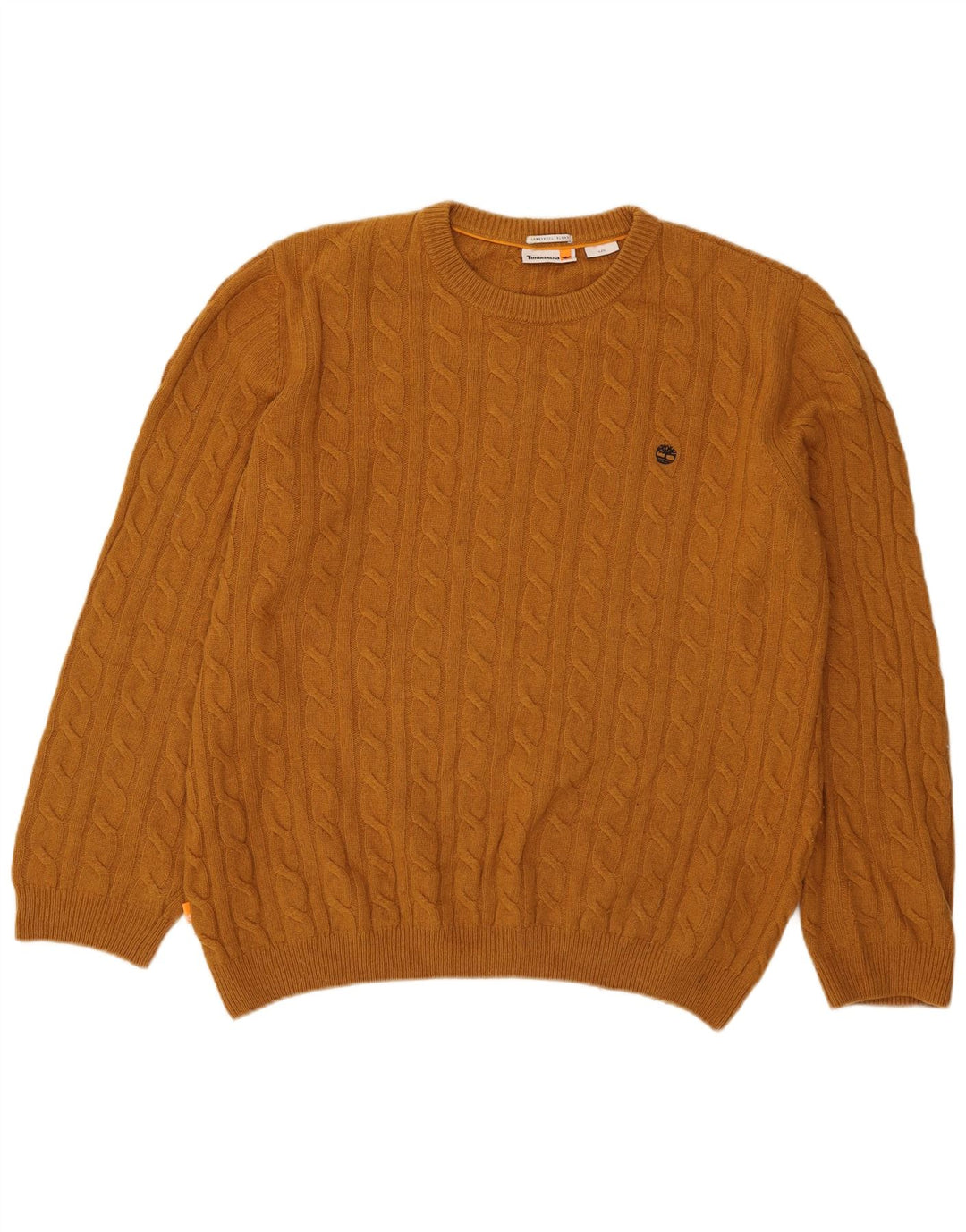 Timberland Mens Crew Neck Jumper Sweater Large Brown Wool