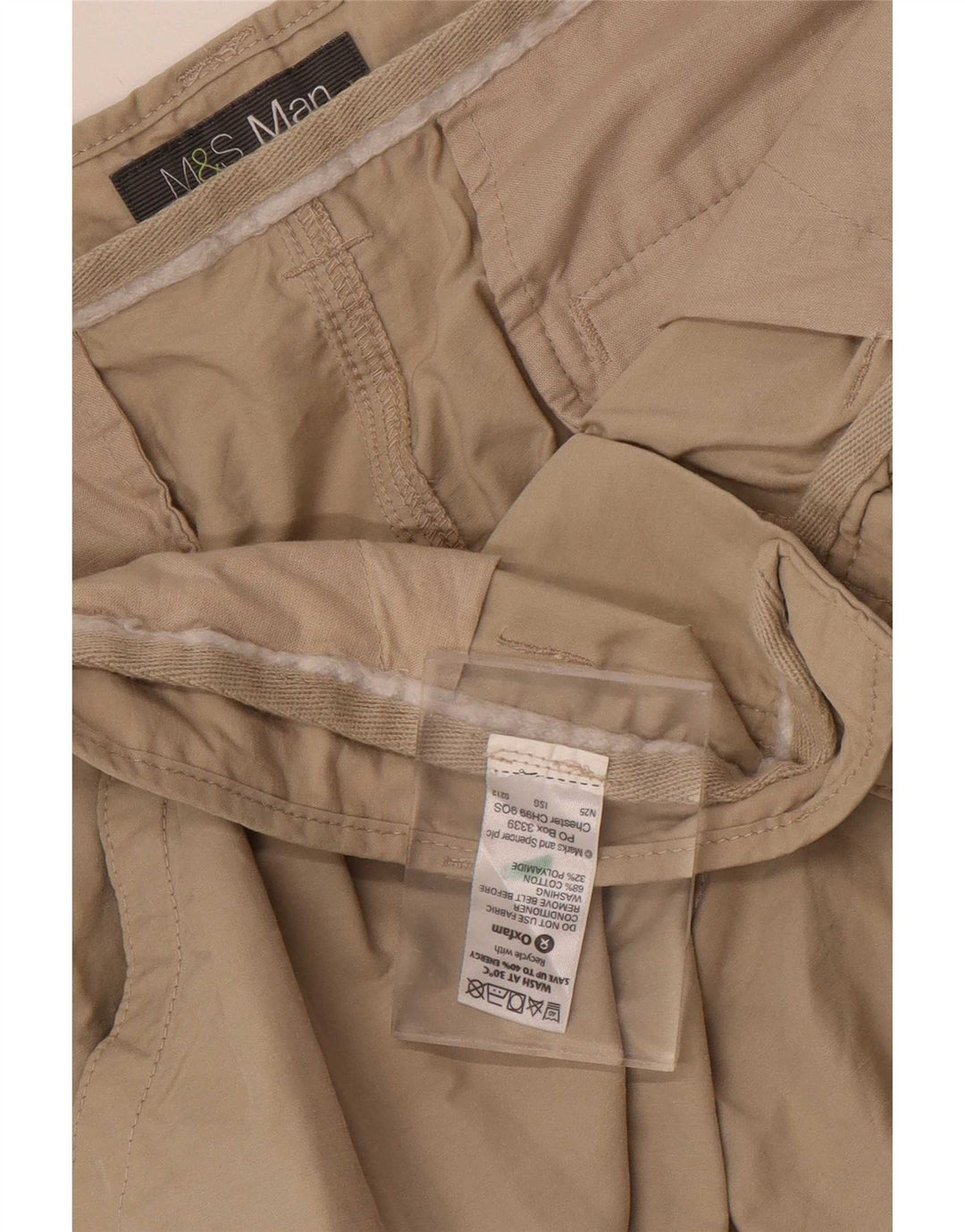 Marks & Spencer Mens Cargo Shorts W38 XL Beige Cotton