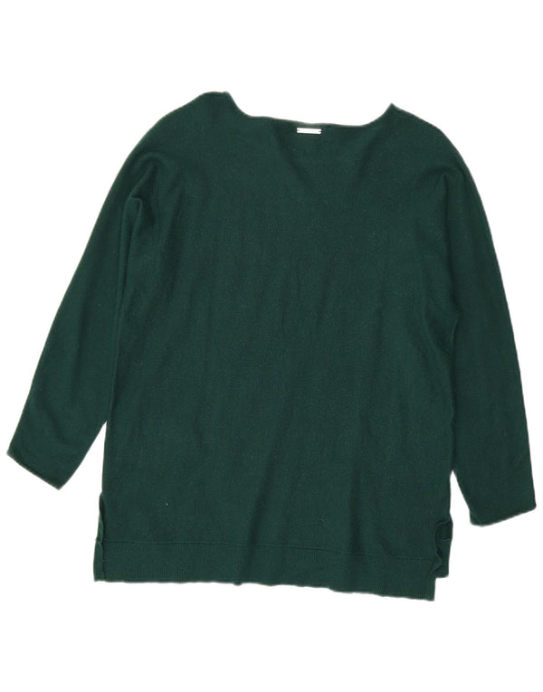Michael Kors Womens Boat Neck Jumper Sweater UK 14 Large Green