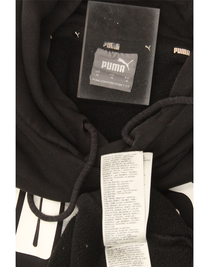 Puma Mens Graphic Hoodie Jumper Medium Black Cotton