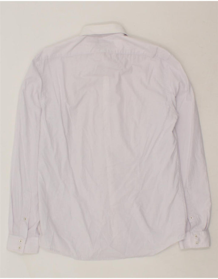 JULES Mens Fitted Shirt Size 39/40 Medium Pink Cotton Vintage Jules and Second-Hand Jules from Messina Hembry 