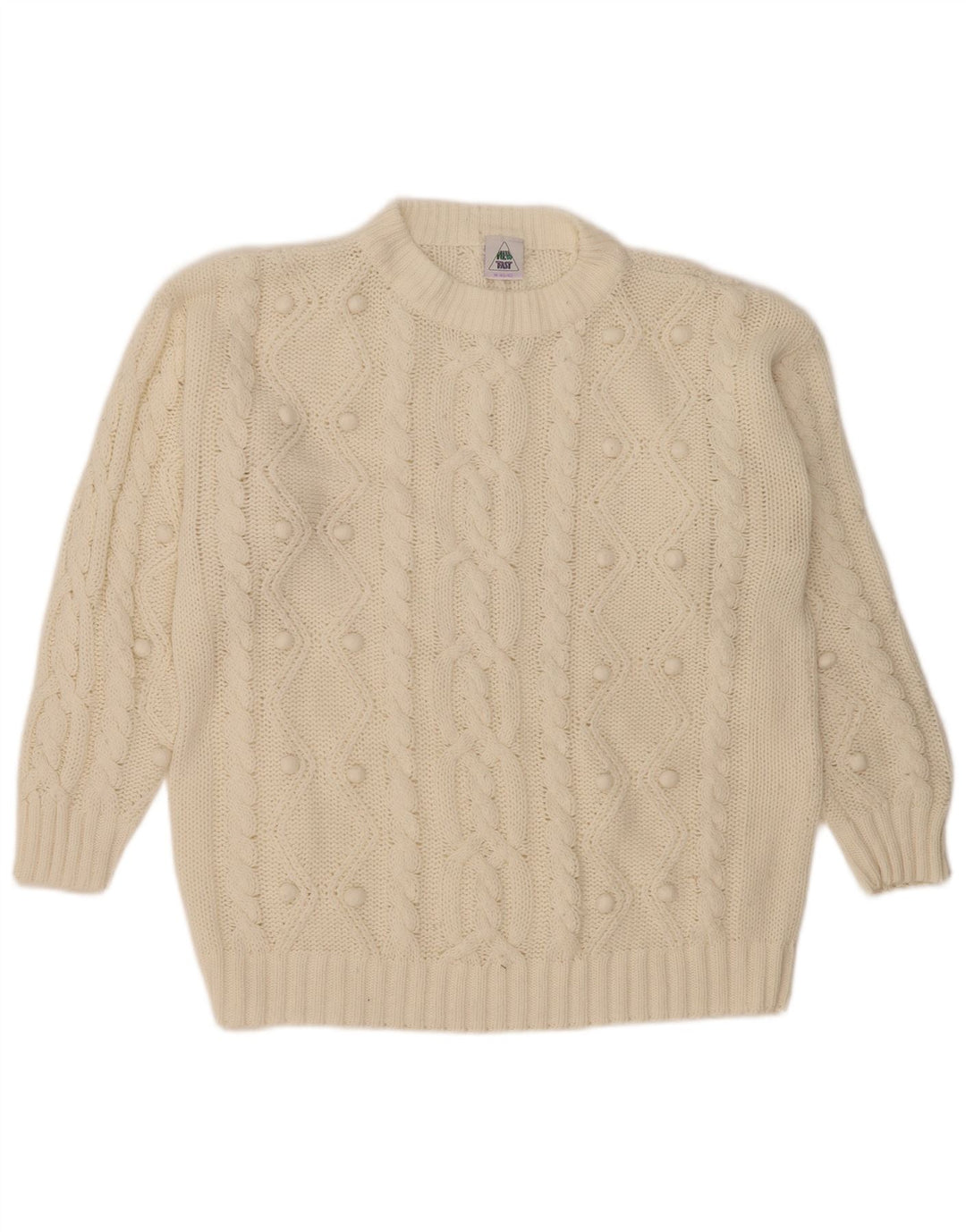 New Fast Womens Oversized Crew Neck Jumper Sweater EU 40/42 Medium White