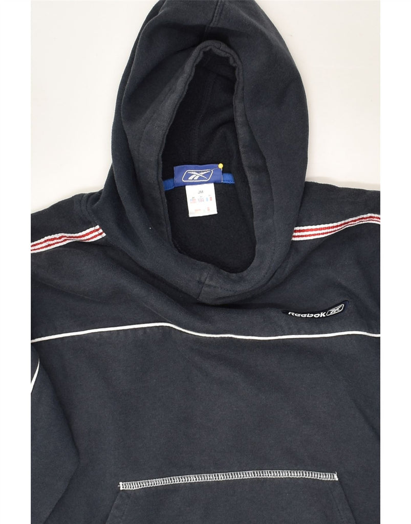 REEBOK Boys Hoodie Jumper 12-13 Years Medium Navy Blue Cotton | Vintage Reebok | Thrift | Second-Hand Reebok | Used Clothing | Messina Hembry 