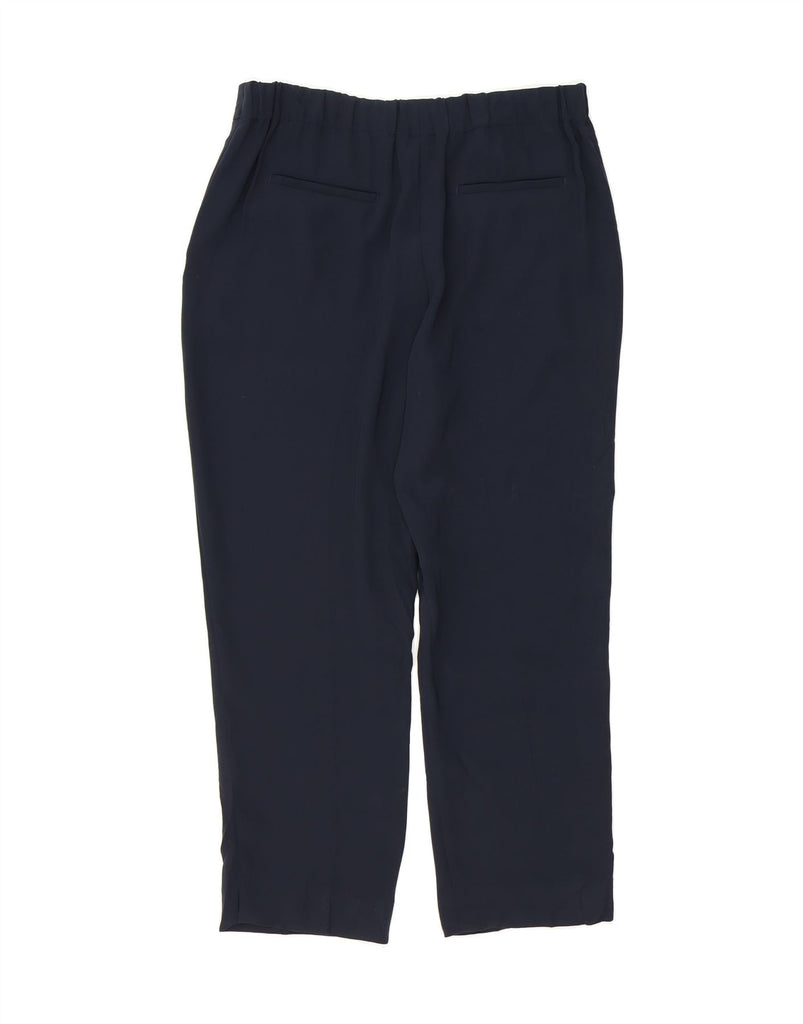 J. CREW Womens High Waist Cropped Trousers US 12 Large W34 L26 Navy Blue Vintage J. Crew and Second-Hand J. Crew from Messina Hembry 