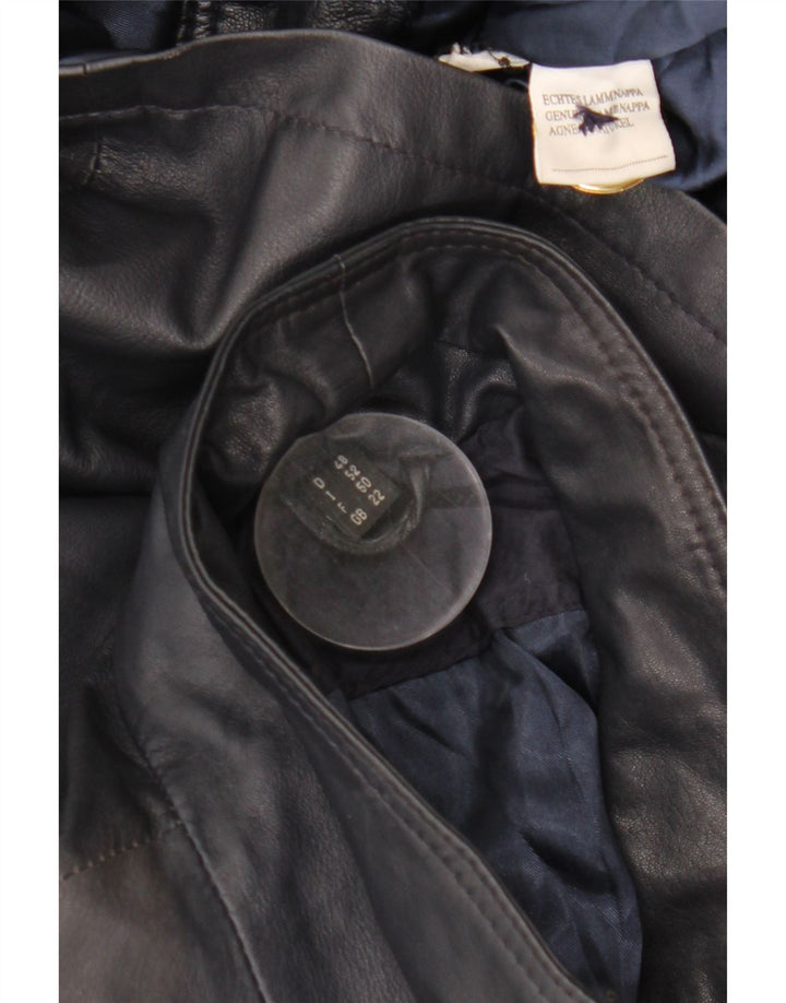 PER ME Womens Leather Jacket UK 22 2XL Black Leather