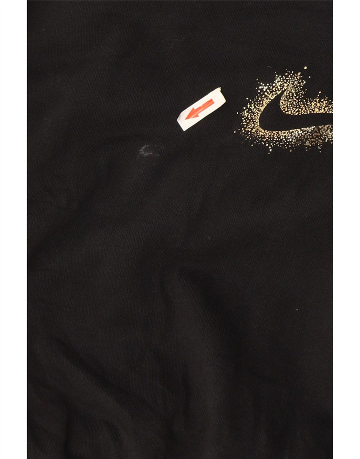 Nike Womens Crop Oversized Hoodie Jumper UK 10 Small Black