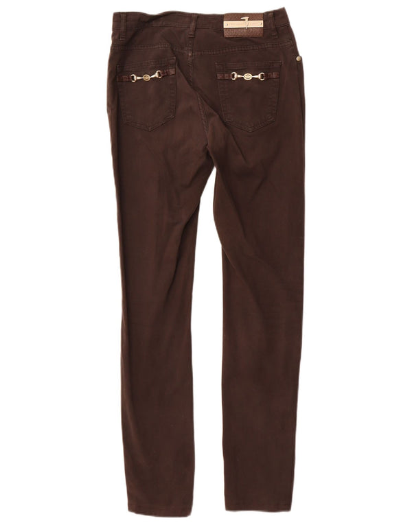 Trussardi Womens Skinny Casual Trousers IT 42 Medium W26 L29 Brown Cotton