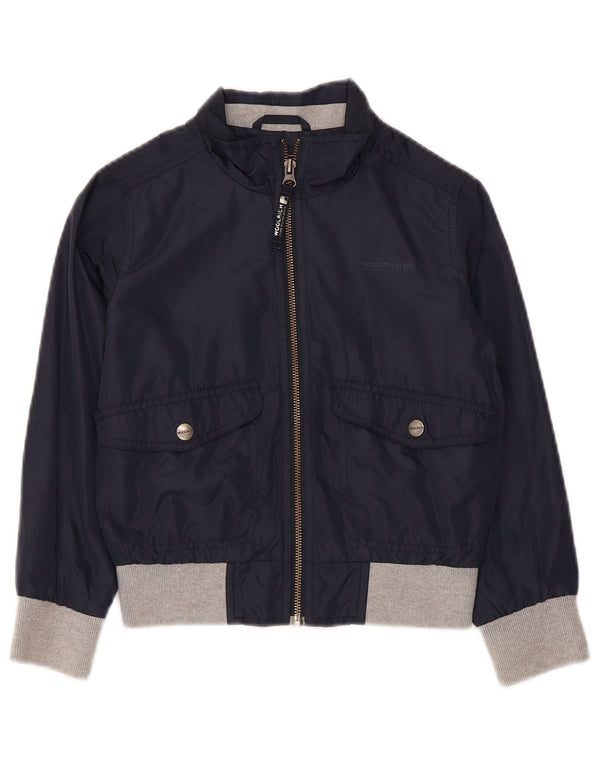 WOOLRICH Boys Bomber Jacket 5-6 Years Navy Blue Colourblock