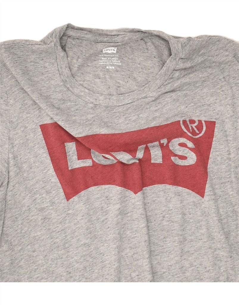 LEVI'S Womens Graphic T-Shirt Top UK 12 Medium Grey | Vintage Levi's | Thrift | Second-Hand Levi's | Used Clothing | Messina Hembry 