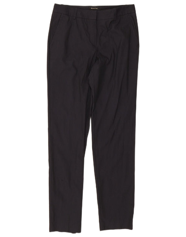 Massimo Dutti Womens Suit Trousers EU 36 XS W26 L29 Navy Blue Pinstripe