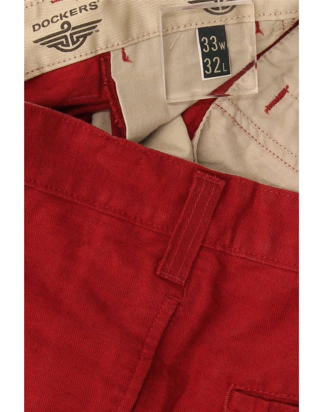 Dockers Mens Khakis Straight Chino Trousers W33 L32 Red