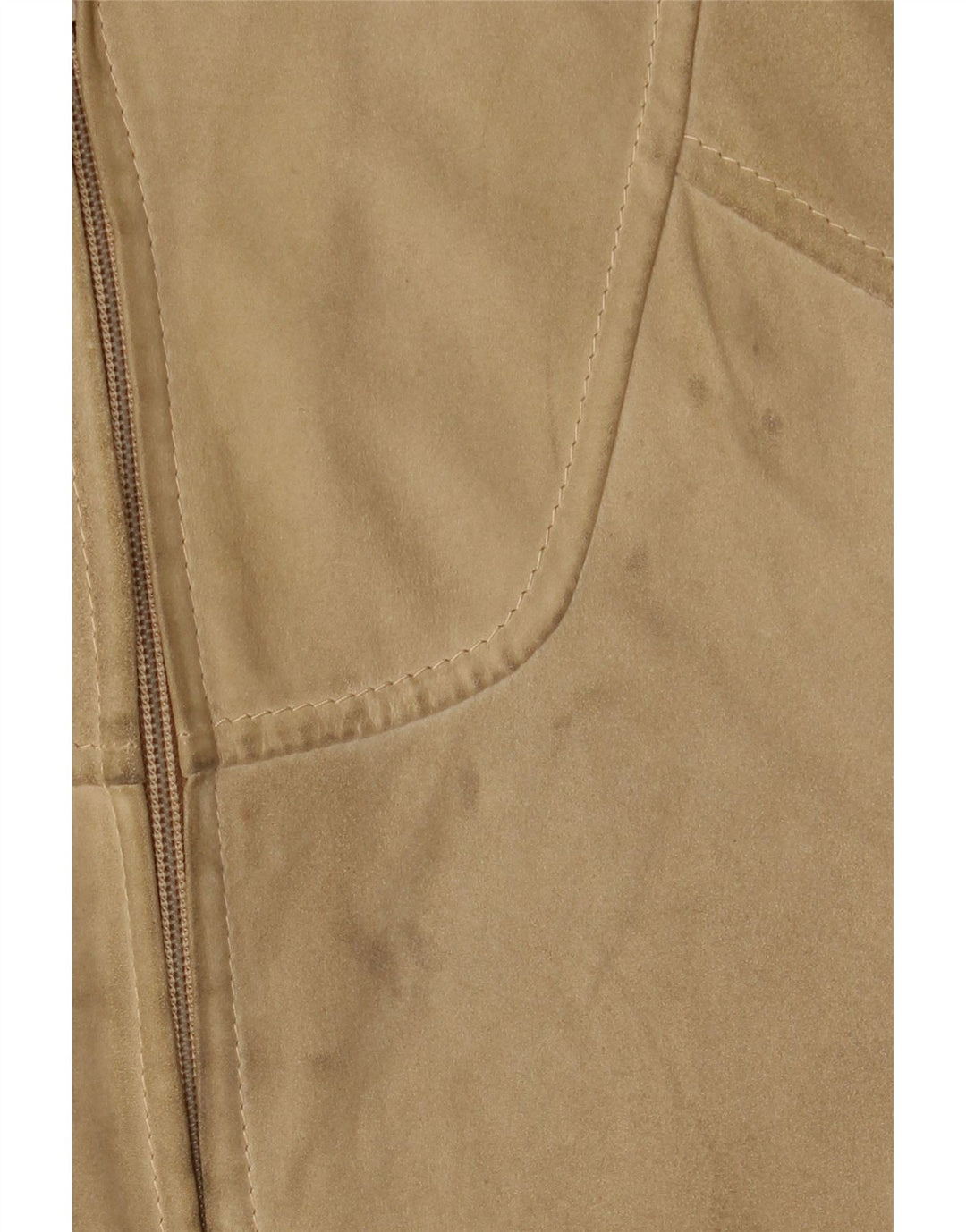 Vintage Mens Suede Bomber Jacket UK 38 Medium Beige