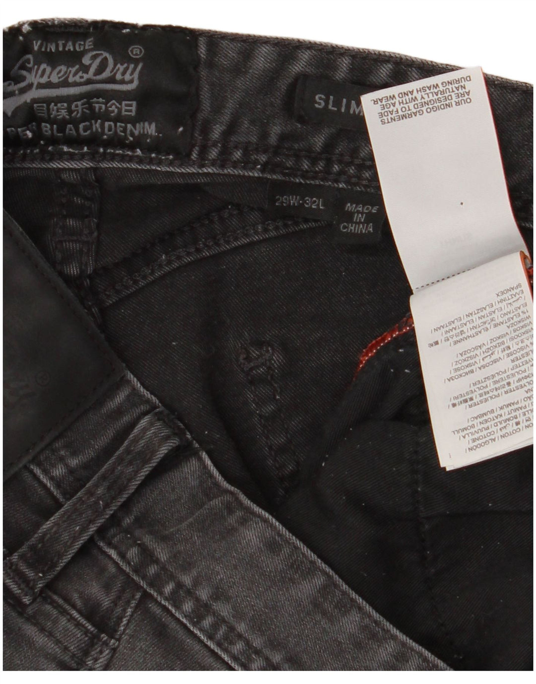 Superdry Mens Slim Jeans W29 L32 Grey Cotton