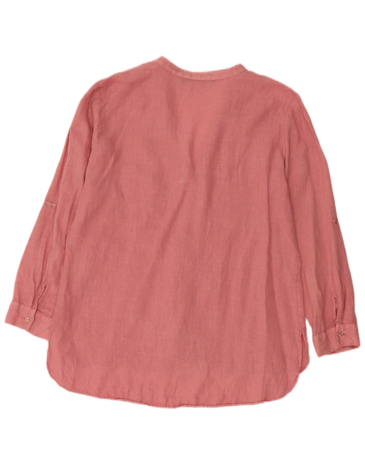 ZARA Womens 3/4 Sleeve Shirt Blouse UK 16 Large Pink