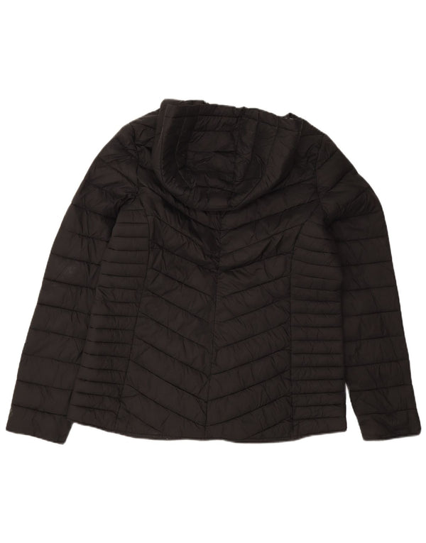Fat Face Womens Hooded Padded Jacket UK 12 Medium Black Nylon