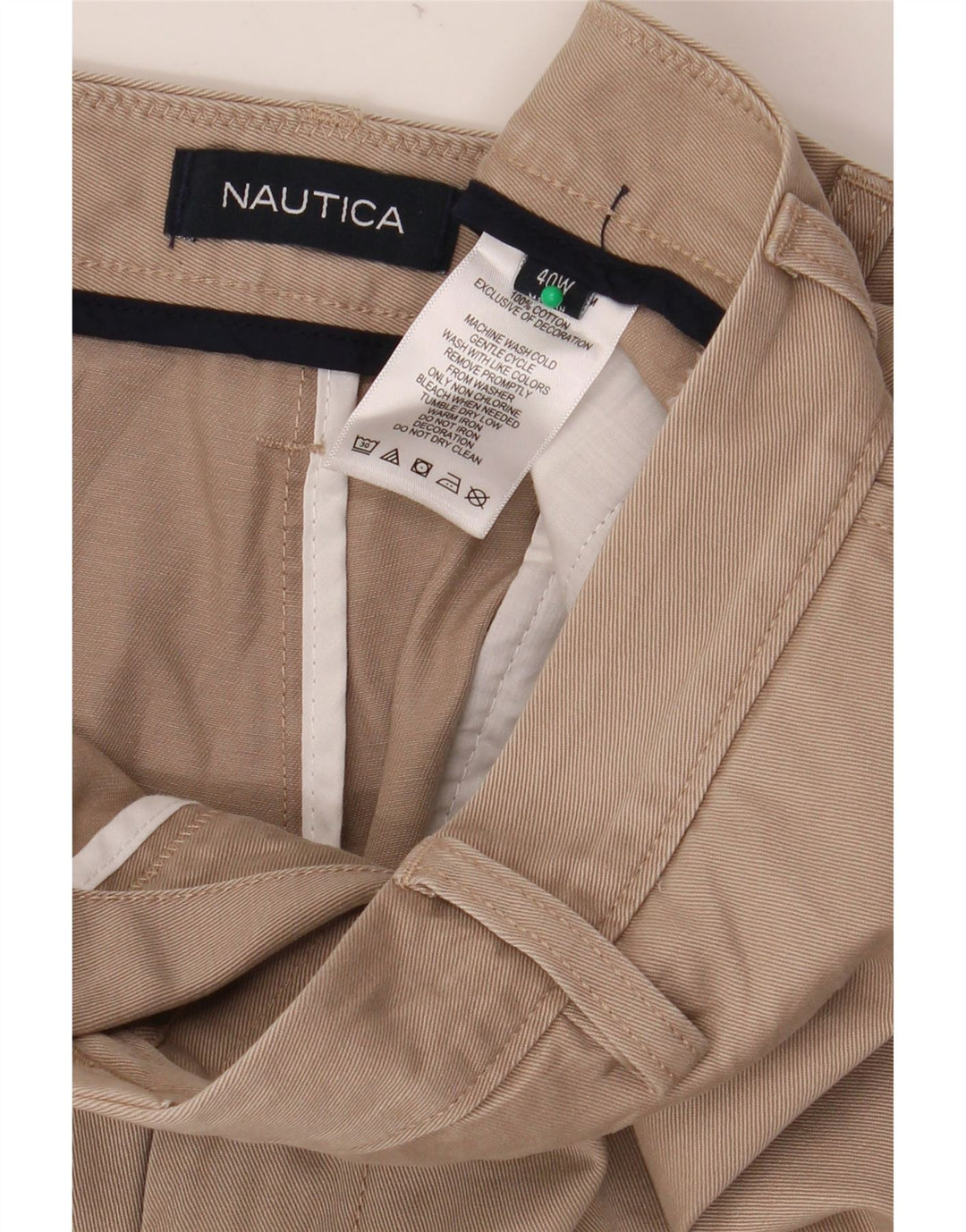 NAUTICA Mens Chino Shorts W40 XL Beige Cotton