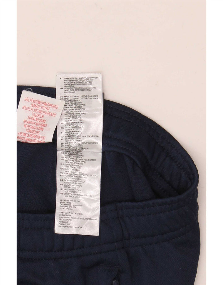 Adidas Boys Climalite Tracksuit Trousers 11-12 Years Navy Blue Polyester