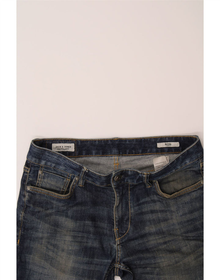 JACK & JONES Mens Ron Slim Jeans W30 L30 Navy Blue Cotton Vintage Jack & Jones and Second-Hand Jack & Jones from Messina Hembry 