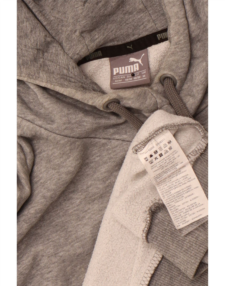 PUMA Mens Hoodie Jumper Medium Grey Cotton