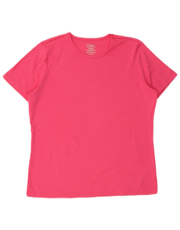 L.L.Bean Womens T-Shirt Top UK 14 Medium Pink Cotton
