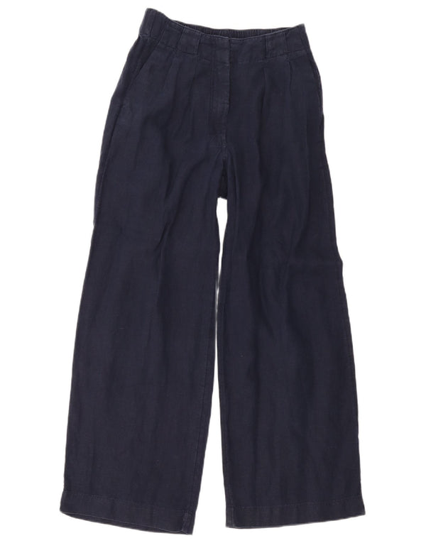 Marks & Spencer Womens High Waist Chino Trousers UK 8 Small W28 L26 Navy Bl